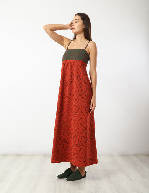 Long printed milton dress