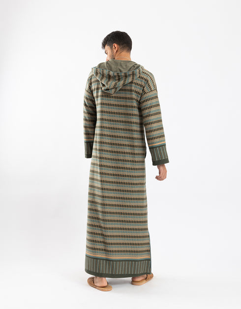 Patterned Jacquard Hooded jellabiya