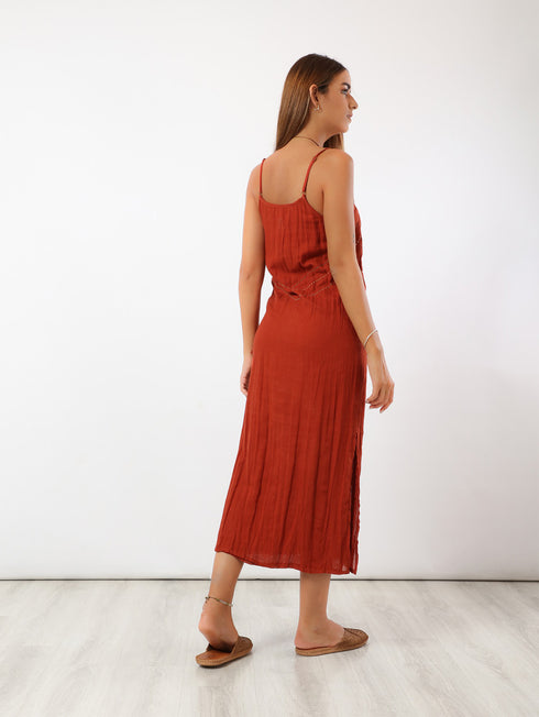 Hand embroidered cotton dress