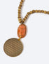 Red lotus stone long necklace