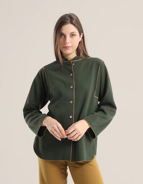 Shirt Jacket with round hem with slits