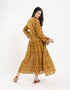Long tear dress in light printed cotton