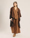 Coat with draped collar