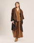 Coat with draped collar