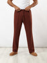 Straight patterned jacquard pants