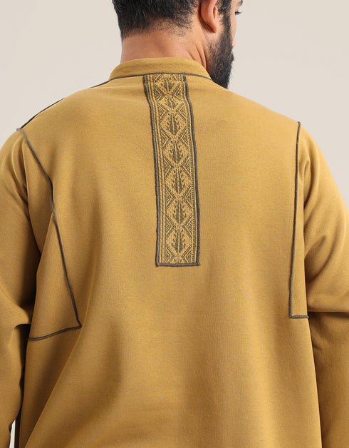 Long sleeves jacket with stand up collar