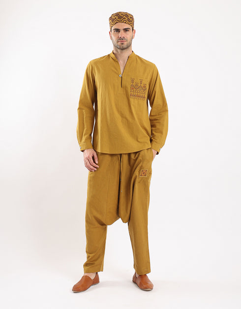 Embroidered Striped cotton shirt