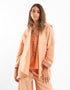 Hooded linen jacket with long sleeves