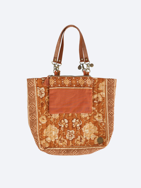 Printed padded bag with a small pouch