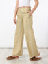 Straight pants in striped linen