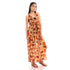 Printed gauze long dress with open back