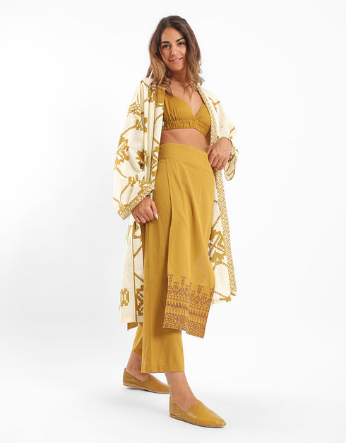 Harem pants with attached apron