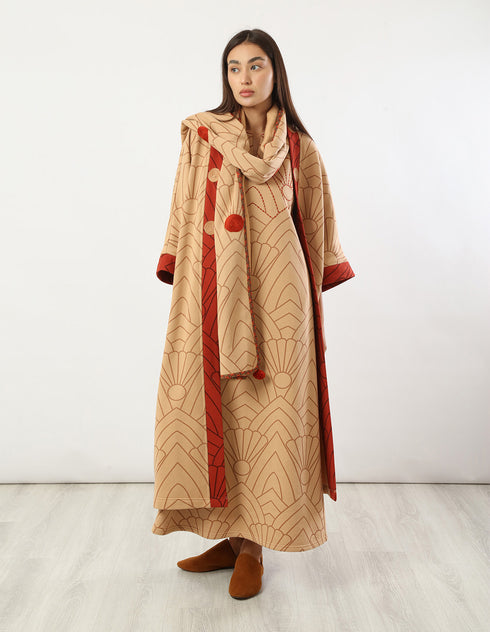 Long printed milton coat