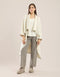 Straight leg pants in ribbed tricot