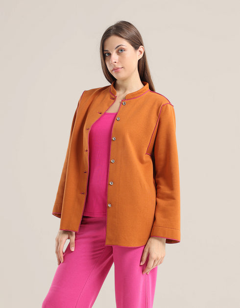 Shirt Jacket with round hem with slits