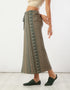 Long printed quilted skirt