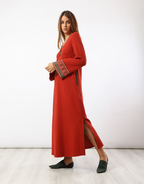 فستان متعرج مبطن