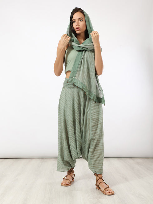 Printed cotton gauze pants