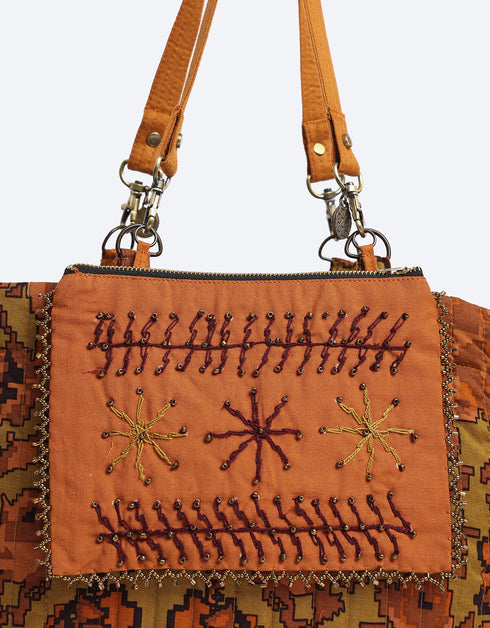 Small bag with hand embroidered and beaded