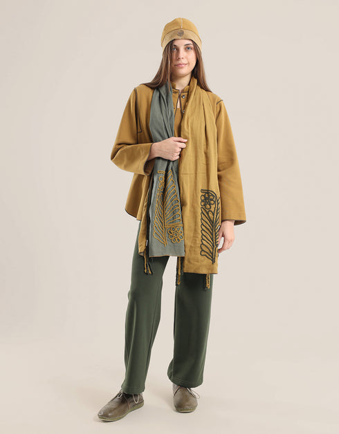 Reversible hat with hand embroidery