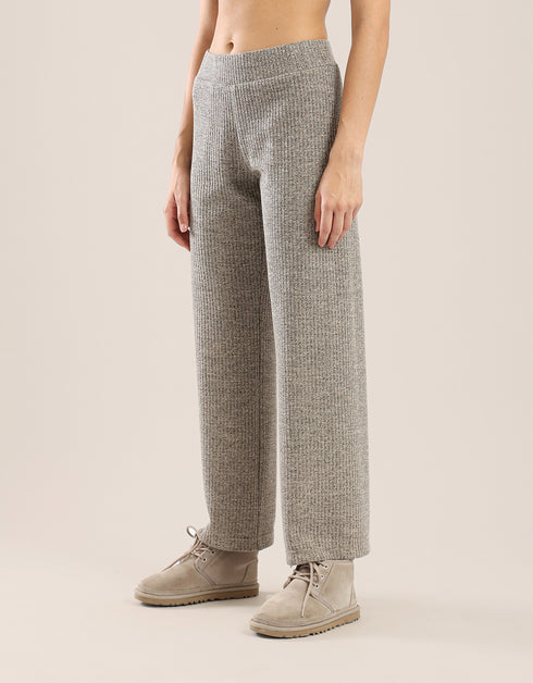 Straight leg pants in ribbed tricot