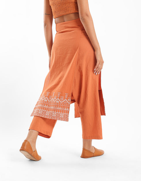 Harem pants with attached apron