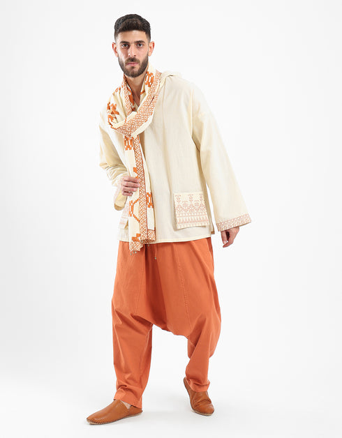 Cotton hoodie shirt with long sleeves