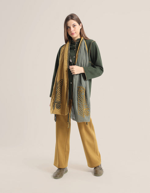 Shirt Jacket with round hem with slits