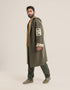 Quilted short coat with hoodie