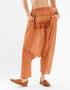 Printed harem pants with pleats on the front and back