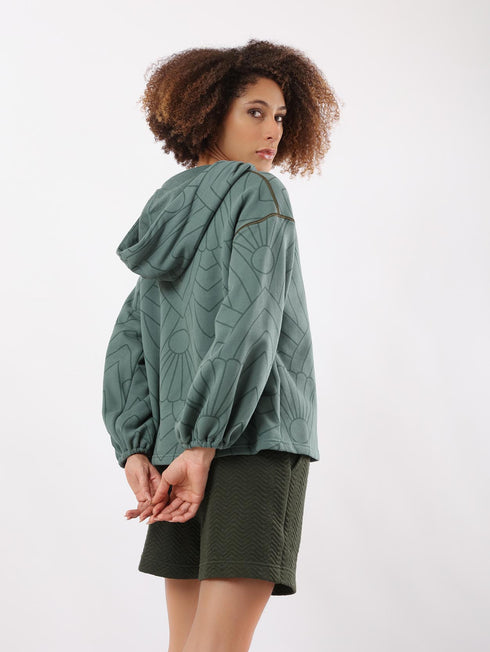 Printed milton sweatshirt with hoodie