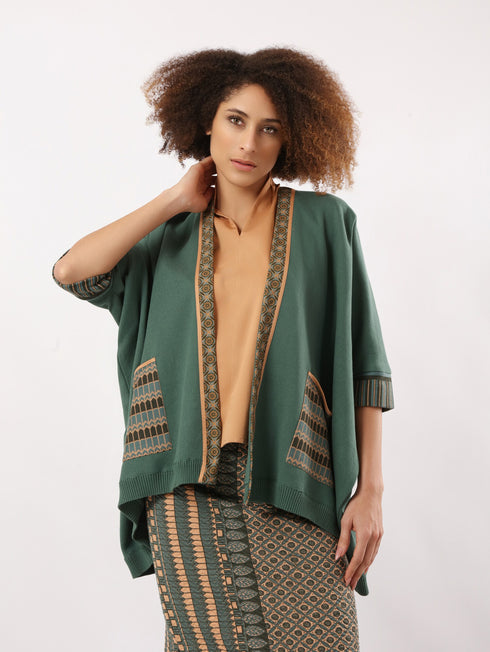 Knitted jacquard jacket