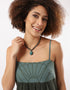 Lotus pendant stone necklace