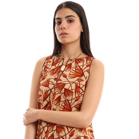 Long cotton printed dress