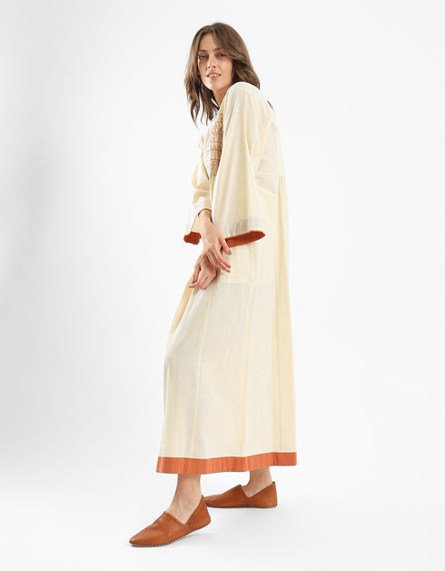 Embroidery cotton long dress