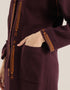 Long sleeves short jacket with embroidery on the front and sleeves