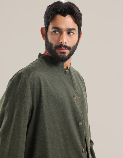 Button down wool blend jacket