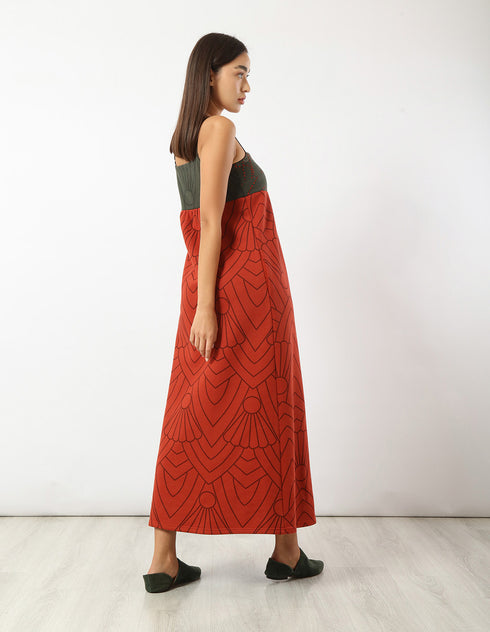 Long printed milton dress