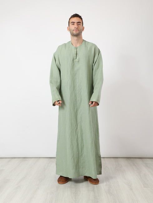 Jellabiya in linen and cotton