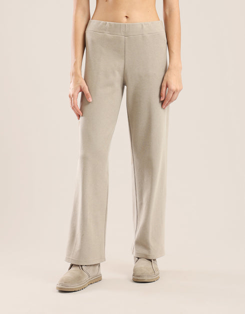 Wide leg pants in faux cashmere