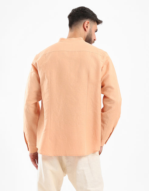 Linen shirt with front pocket