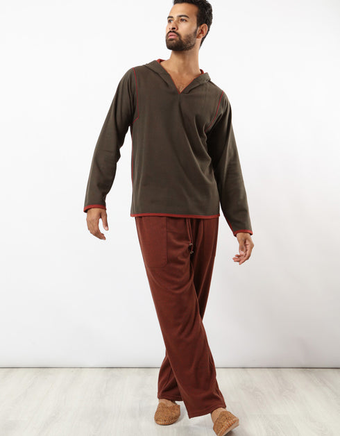 Jacquard hooded sweater