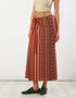 Long printed quilted skirt