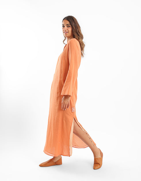 Reversible long jellabiya with long sleeves