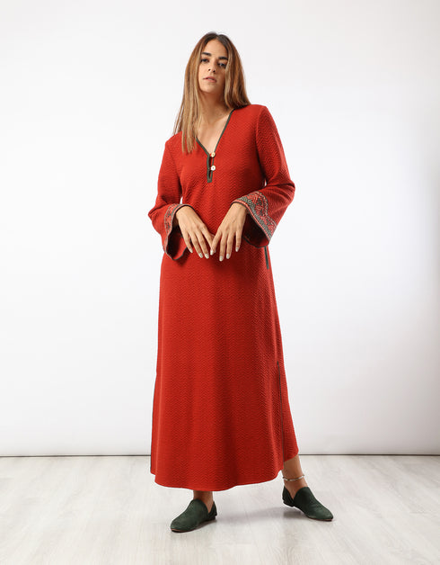 فستان متعرج مبطن