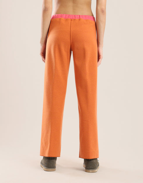 Reversible straight leg pants with contrasting colour