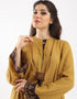 Leather long necklace in leather with embroidered cotton pendant
