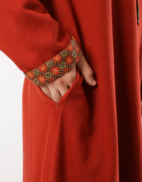 Printed hooded jellabiya