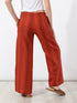 Straight pants in striped linen