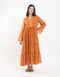 Long tear dress in light printed cotton